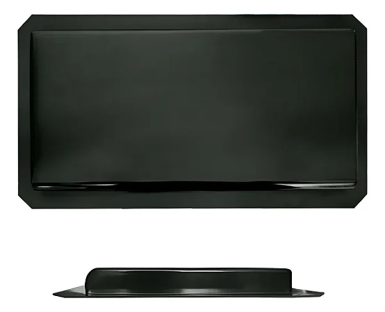 Forma Borda De Piscina Plana 92 X 33 Cm Plástico Abs 2mm. Preto