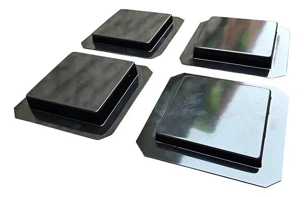 Molde Kit 4 Formas Lisas Abs 2mm Quadrado 12,5 X 12,5 Cm. Preto