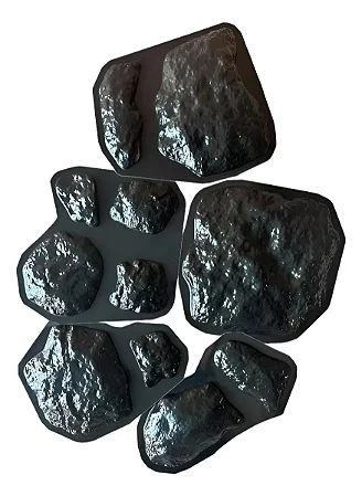 Molde Forma Abs 2mm Kit 11 Pçs/ 0,5 M2 Pedra Moledo Redonda Preto
