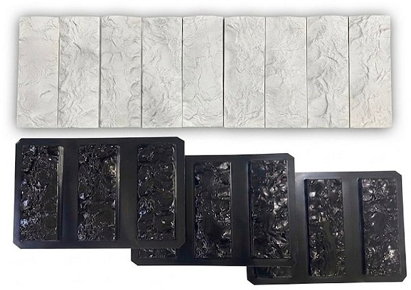 Forma ABS 2mm 9 Tijolinhos Rock Face Kit B Ref. 302 Tamanho 29.5x9.5cm