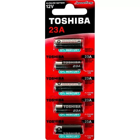 Pilha alcalina A23 12v, Toshiba Kit com 5 Unidades
