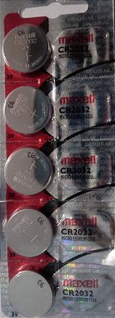 Bateria CR2032 Maxel original  cartela com 5 uns