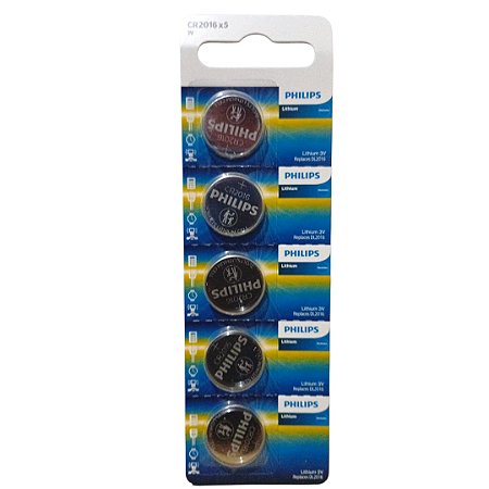 Bateria Cr2016 3v Philips cartela com 5 uns