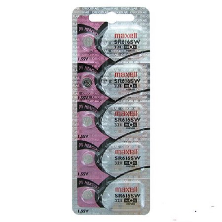 Baterias para relogio 321/SR616SW Maxel original kit c/ 5 un