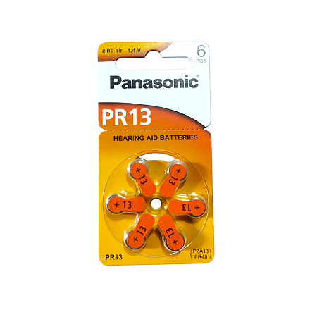 Pilha  bateria Auditiva PR 13 Panasonic Cartela C/ 6 Unds