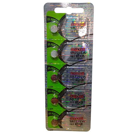 Kit 5 Baterias Relógio Maxell 362 SR721SW Original