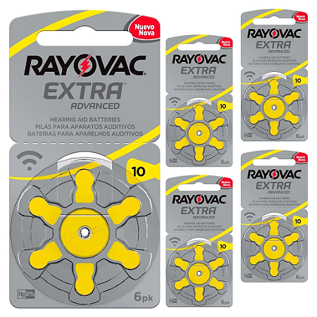 bateria Auditiva A10 Rayovac Cartela C/ 6 Unds