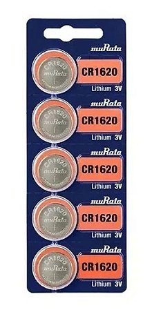 Baterias lithiun CR1620 3v Sony/Murata  cartela com 5 uns