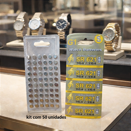 Bateria relogio g1/621/364 cartela com 50 uns