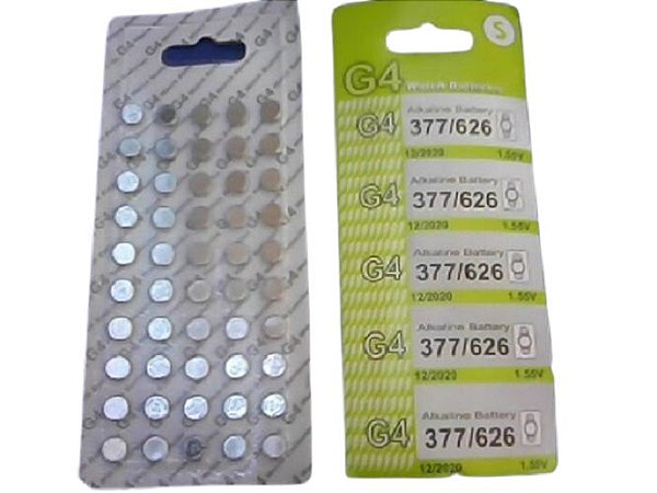 Baterias relogios g4/626/377 cartela com 50 uns