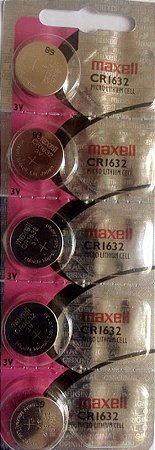 Bateria  CR1632 Maxel cartela com 5 uns