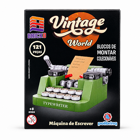 Blocos de Montar Vintage World - Máquina de Escrever