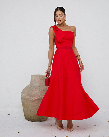 Vestido Midi Godê Laço Maitê