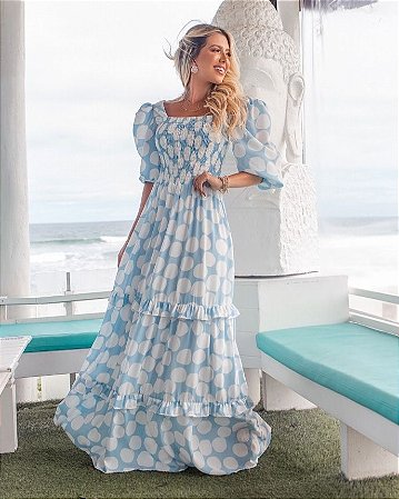 vestido longo crepe de seda