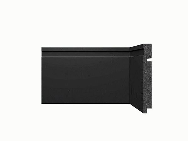 Rodapé Santa Luzia Preto 15cm 3480 Poliestireno 240cmx16mm Black (Barra)