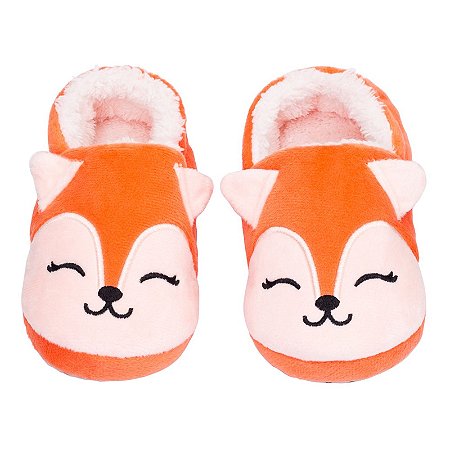 Pantufa Play Infantil Coral Raposa - Pimpolho