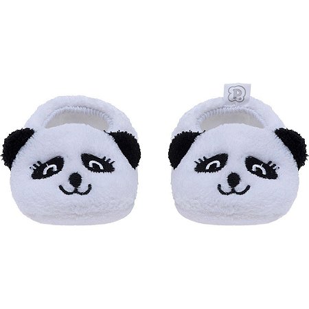 Pantufa Baby Tamanho Único Branco Panda - Pimpolho