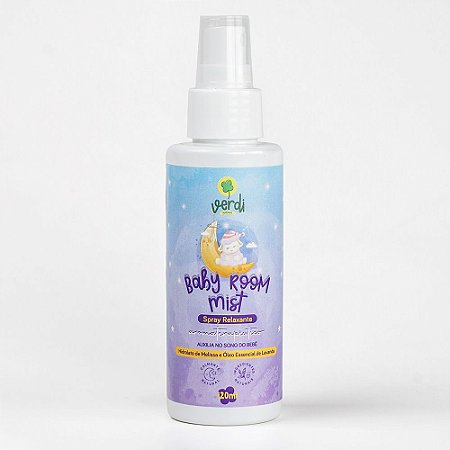 Baby Room Mist Spray Relaxante Aromaterapêutico Com Hidrolato de Melissa e Óleo Essencial de Lavanda - Verdi Natural
