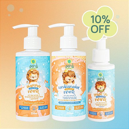 Kit Shampoo + Condicionador + Leave In Creme de Pentear Infantil