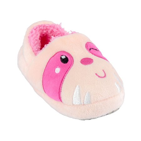 Pantufa Infantil Bicho Preguiça Rosa - Pimpolho