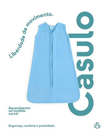 Saco de Dormir em Suedine Azul - Casulo de Anjo