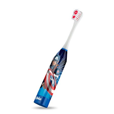 Escova Dental Elétrica Infantil Capitão América Com Refil - Multikids Baby