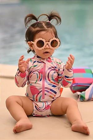 Maiô Zíper Com Proteção UV Pig Pink - Panda Pool