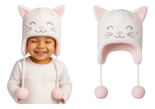 Gorro Lúdico Infantil 1- 3 anos Gatinha - Pimpolho