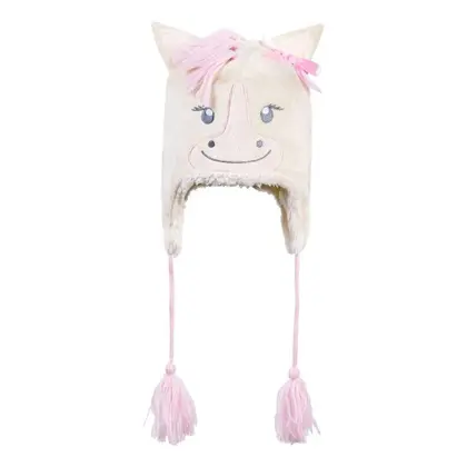 Gorro Lúdico Infantil 3-6 anos Cavalinho Rosa e Bege - Pimpolho