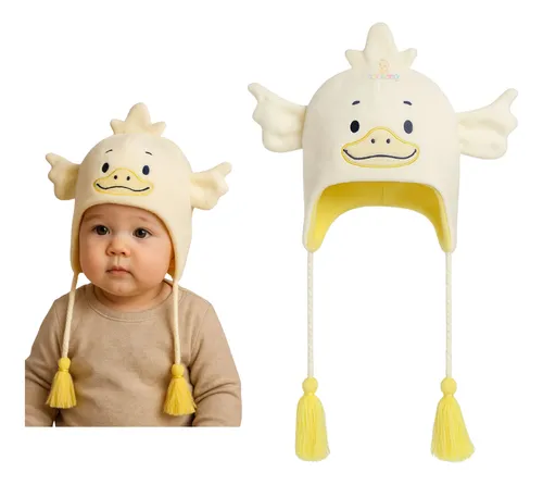 Gorro Lúdico Infantil 0-12 meses Patinho Amarelo - Pimpolho