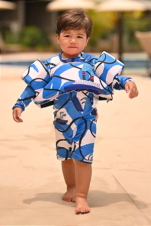 Bóia Tripla Colete Infantil Expedição Azul - Panda Pool