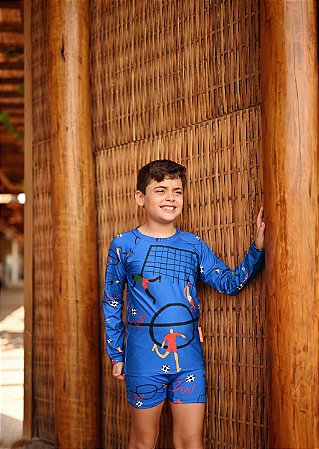 Conjunto Com Proteção UV Manga Longa Meio de Campo - Panda Pool