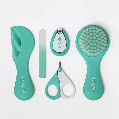 Kit de Cuidados & Higiene Bebê 5 Peças Verde Petit Piá