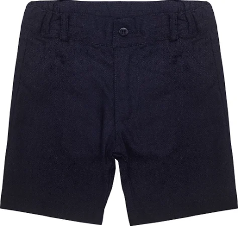 Bermuda Alfaiataria Linho Azul Marinho - Bárbara Kids