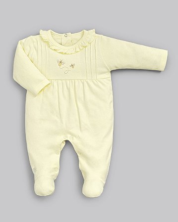 Macacão Longo Em Suedine Pima Amarelo Abelha - Anjos Baby