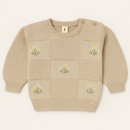 Sweater Patch Lady Baby Areia - Minilady