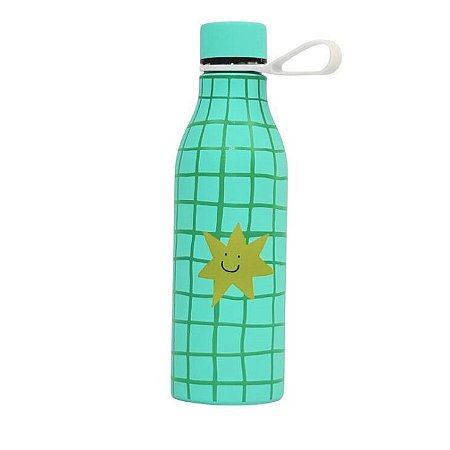 Garrafa Isotérmica 500 ml, c/ Dupla Camada de Aço Inox Verde - Florie