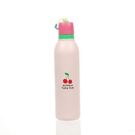 Garrafa Isotérmica com Interior Inox Rosa 720 ml - Florie