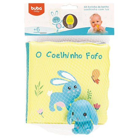 kit Livrinho de Banho Buba - O Coelhinho Fofo