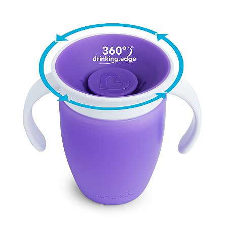 Copo de Treinamento 360 Com Tampa Roxo - Munchkin