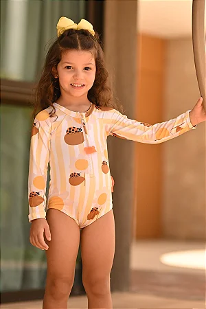 Maiô Com Proteção Solar Zíper Dona Joaninha - Panda Pool