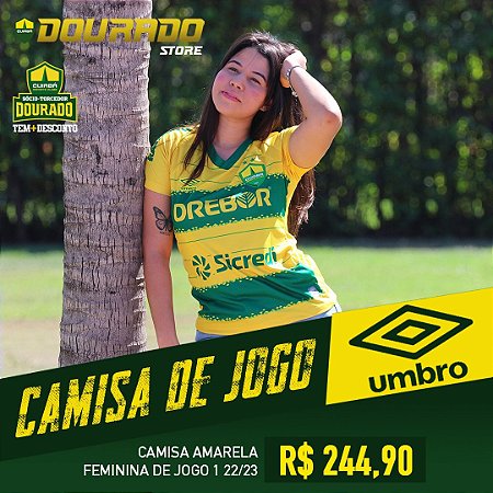 Camisa Amarela Feminina de Jogo 1 - Umbro - Cuiabá Esporte Clube 22/23 - Sem Número