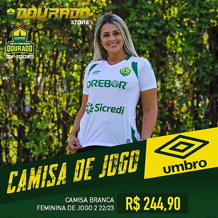 Camisa Branca Feminina de Jogo 2 - Umbro - Cuiabá Esporte Clube 22/23 - Sem número