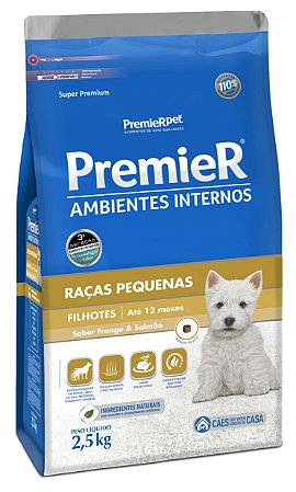 PremieR Ambientes Internos Cães Filhotes Sabor Frango & Salmão 2,5kg