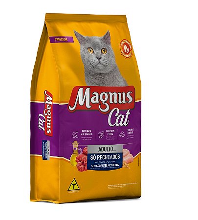 Magnus Cat Premium Gatos Adultos Só Recheados Sem Corantes 15kg