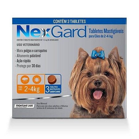 Nexgard Cães de 2 a 4,0kg - 3 Comprimidos