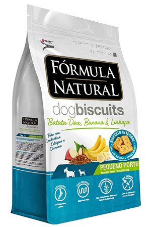 Fórmula Natural Dog Biscuits Batata Doce, Banana E Linhaça Pequeno Porte 250g