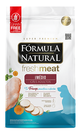 Fórmula Natural Fresh Meat Cães Adultos Porte Médio Frango, Mandioca e Alecrim 12kg