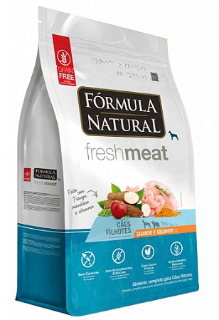 FÓRMULA NATURAL FRESH MEAT CÃES FILHOTES PORTES GRANDE E GIGANTE 12KG