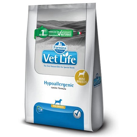 Vet Life Hypoallergenic Cães Adultos Mini 2kg